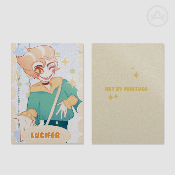 Lucifer hazbin hotel - silver paper fancard