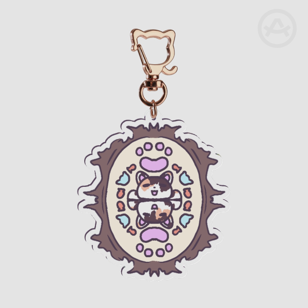 Calico Cat Pastel Acrylic Keychain