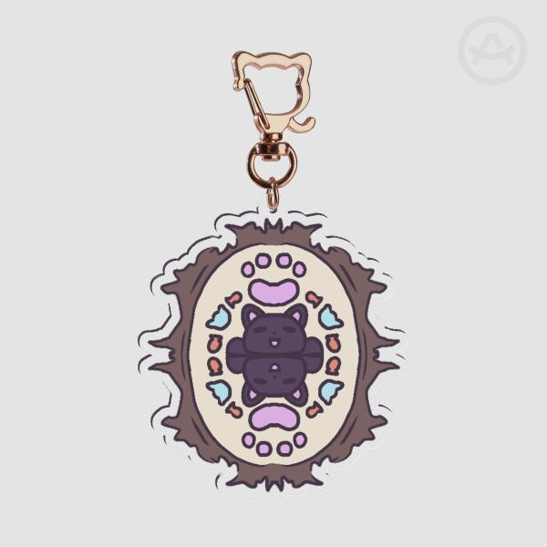 Black Cat Pastel Acrylic Keychain