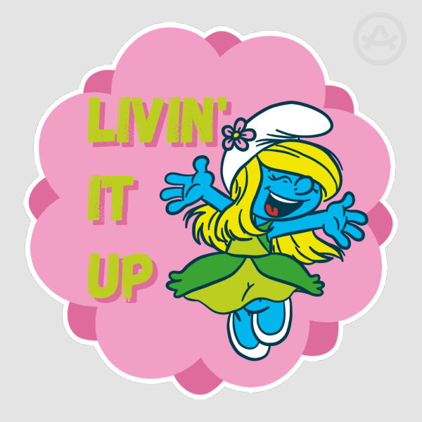 Smurfette Living It Up Sticker (Medium)