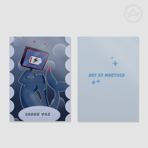 Shark Vox hazbin hotel - silver paper fancard