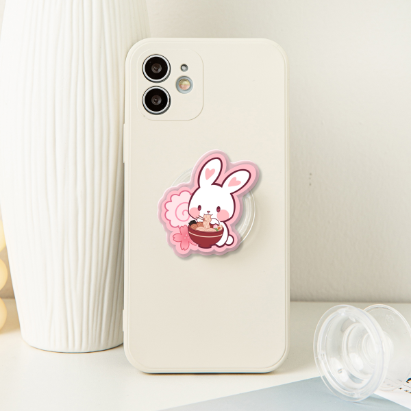 Bunny eating ramen Phone Grip