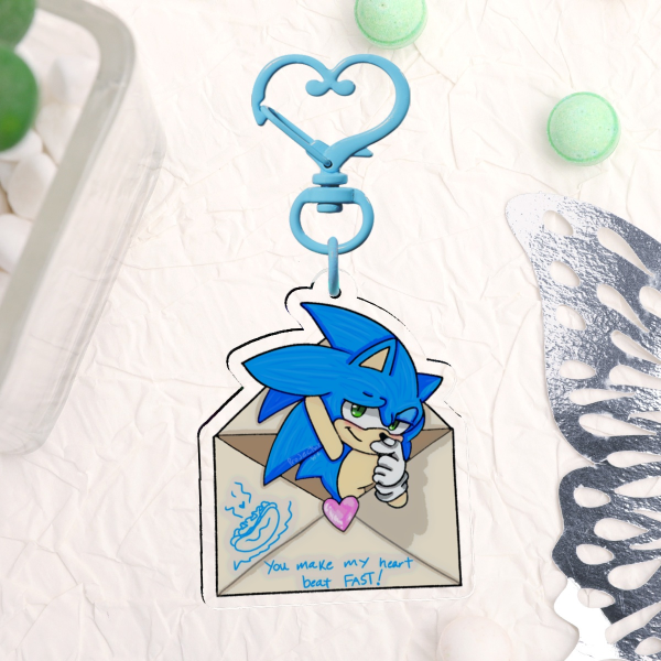Sonic The Hedgehog Love Letter Keychain