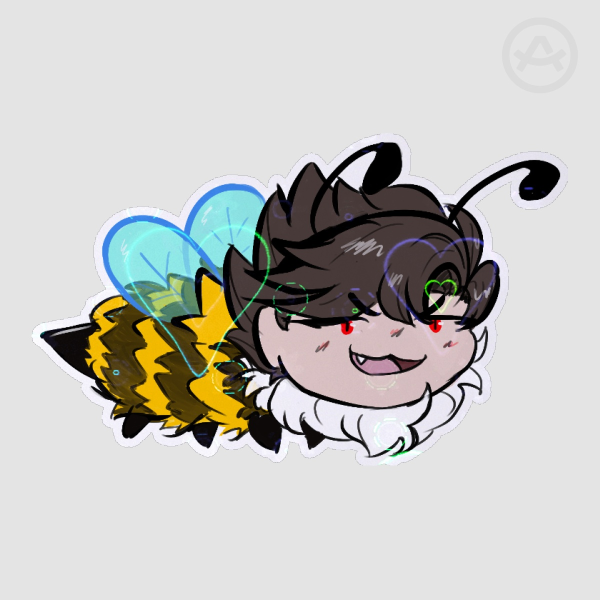BEElial Sticker (Opaque, heart fireworks)