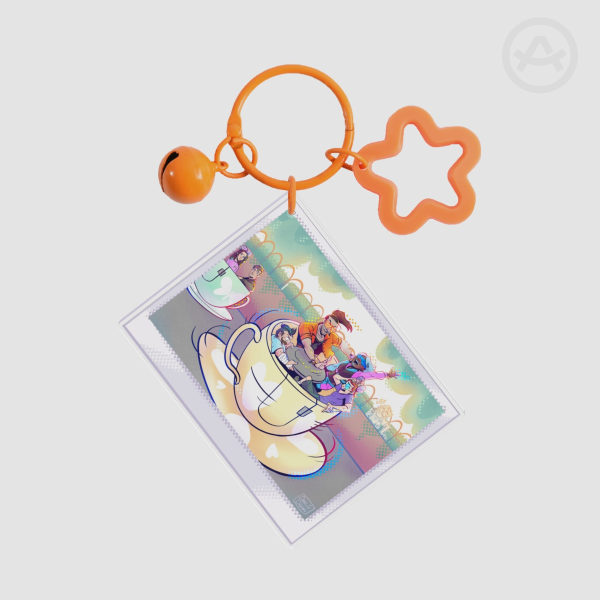 Dispatch the Teacups Polaroid Keychain Orange