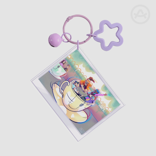Dispatch the Teacups Polaroid Keychain Purple