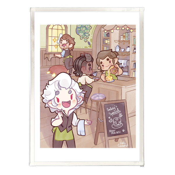 Owlbear Cafe - Art Board with Silver-Edged BIG