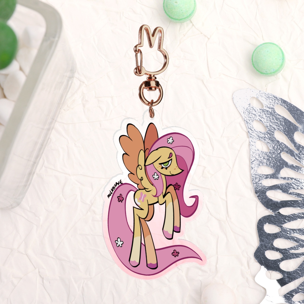 FLUTTERSHY ACRYLIC KEYCHAIN