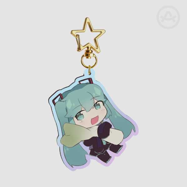 Miku Holographic Acrylic Keychain