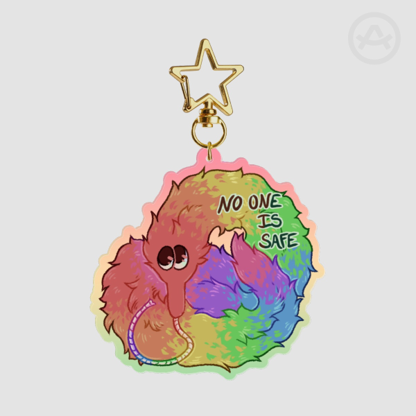 No One is Safe Worm Acrylic Keychain
