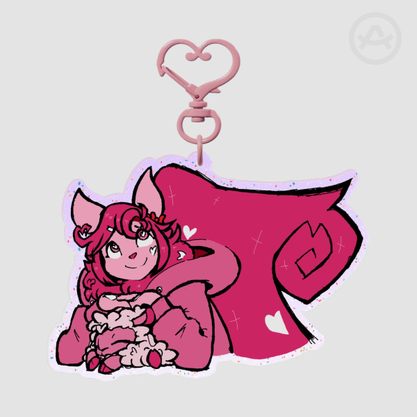 Sweetheart Glitter Acrylic Keychain