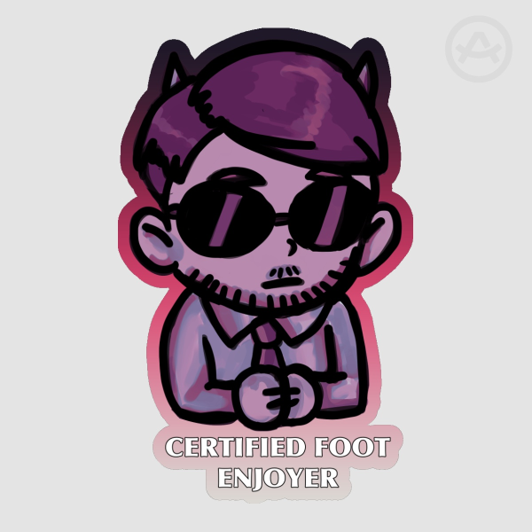 Certified Foot Enjoyer Matt Colored Edge Die Cut (Matt)e Sticker