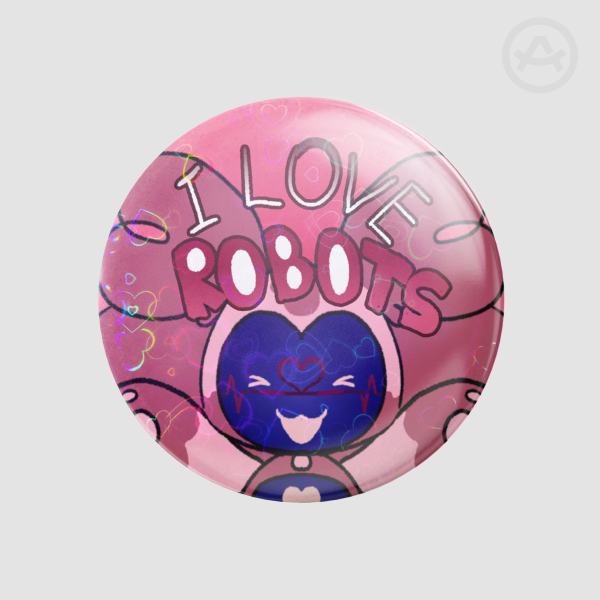 I Love Robots Pin