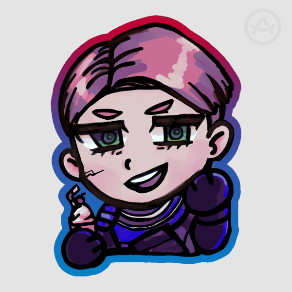 Good Guy Dex Colored Edge Die Cut Matte Sticker