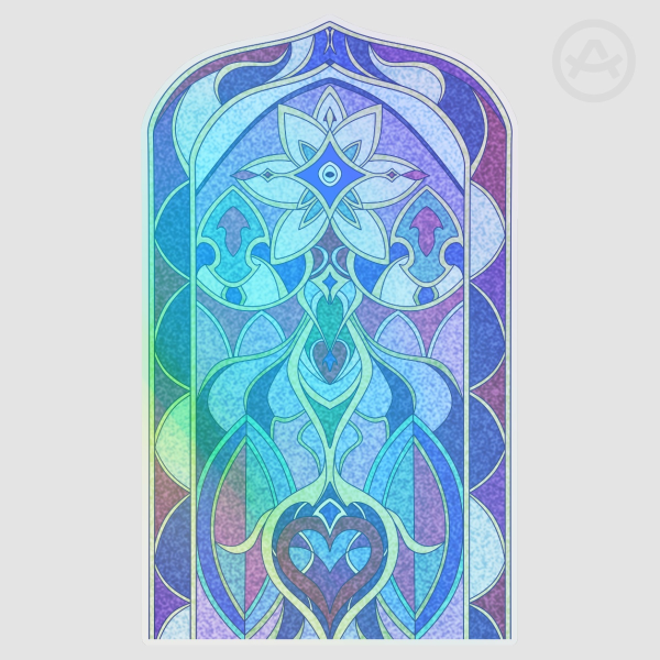 Stained Glass Clear PET Vinyl Die Cut Stickers