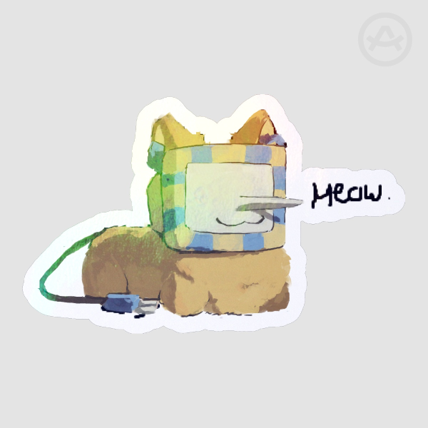 MS Paint Sphinx Tenna Meow Sticker
