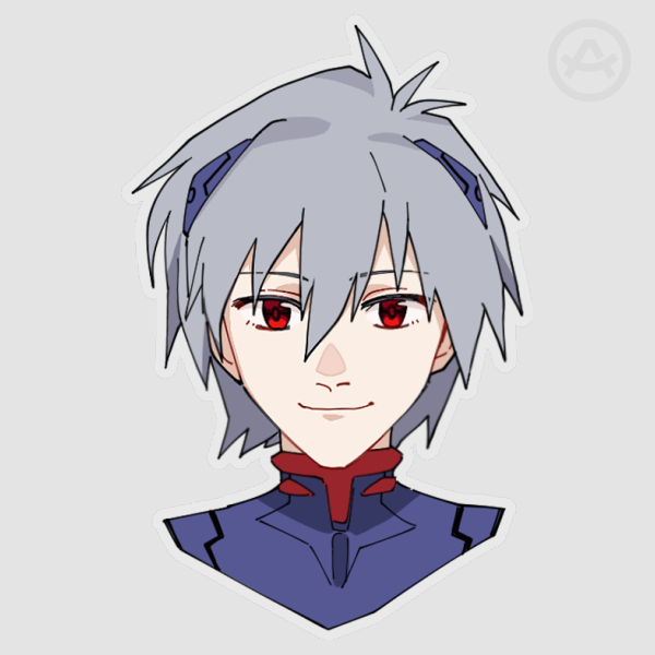 Kaworu Nagisa Clear Vinyl Sticker