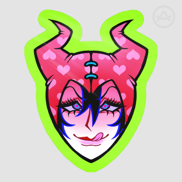 SweetDevil Horns Green Die Cut Sticker