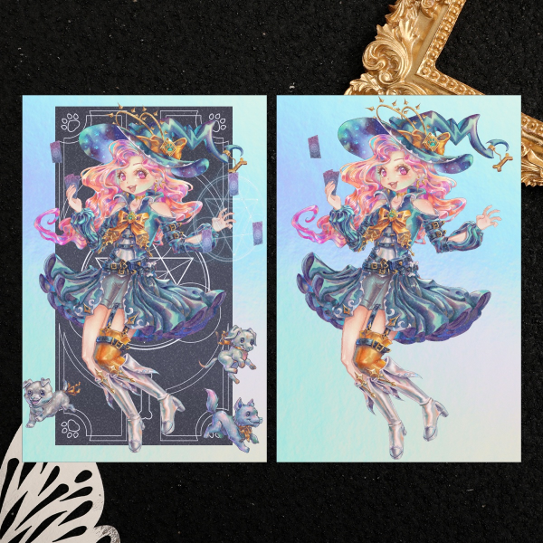 Witch Magical Puppy Summoneer Holographic Double Sided Photocard
