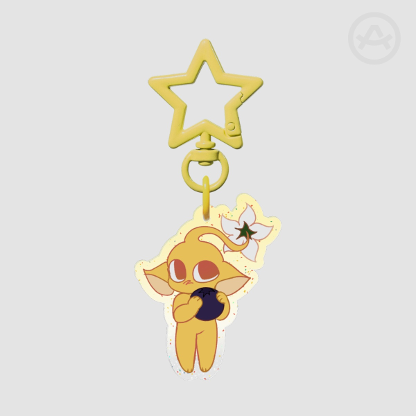 Yellow Flowered Pikmin Glitter Keychain