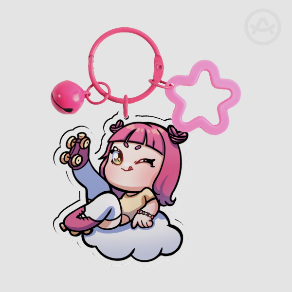 Skater Girl CLOUD Clear Acrylic Keychains