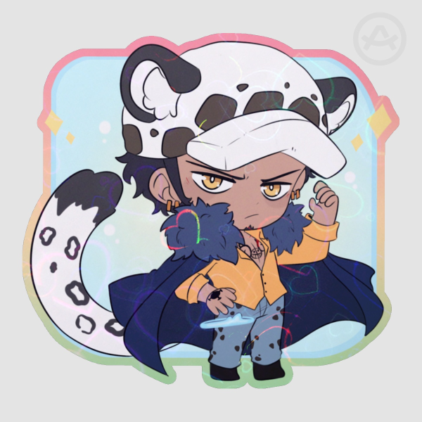 Snow kitty law Colored Edge Die Cut Stickers