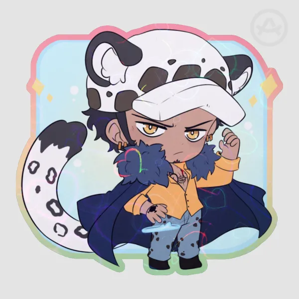 Snow kitty law Colored Edge Die Cut Stickers