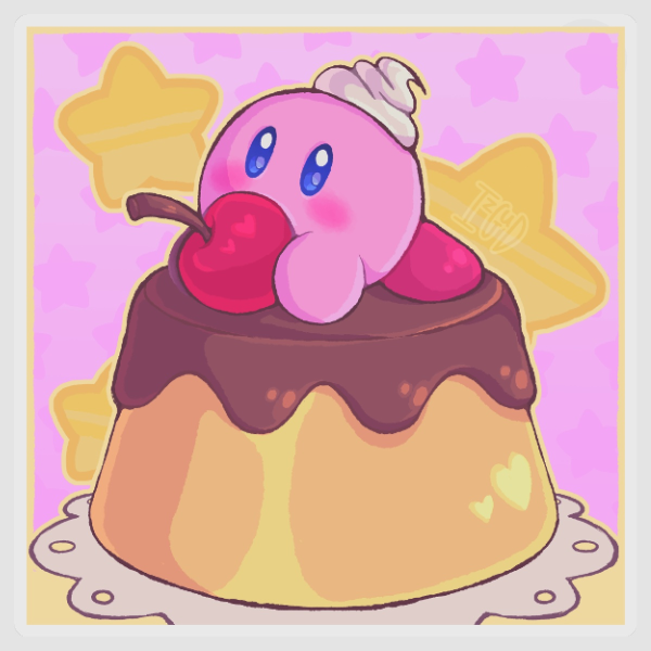 Pudding Kirby Clear Vinyl Sticker