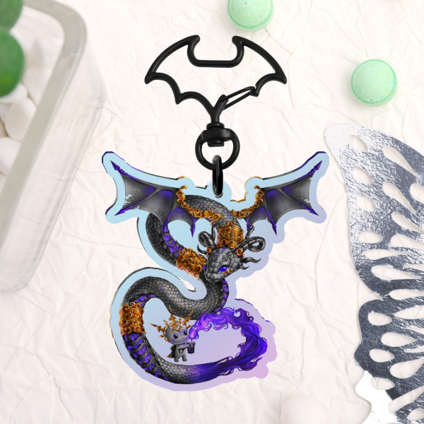 Magical Snake Spirit Holographic Acrylic Keychain