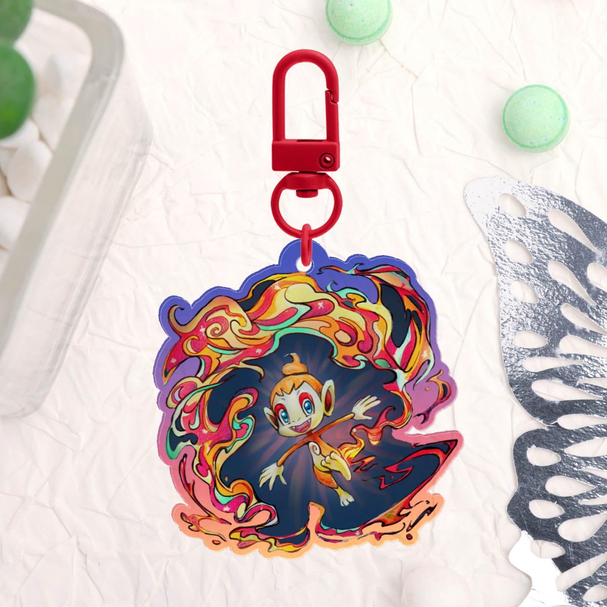 Chimchar Pokemon Acrylic Keychain