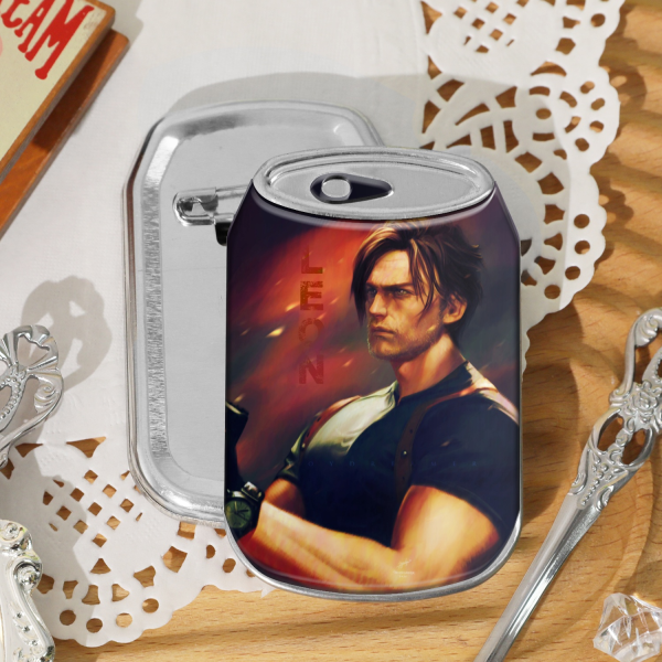 Resident Evil Requiem - Leon Can Shape Metal Badge