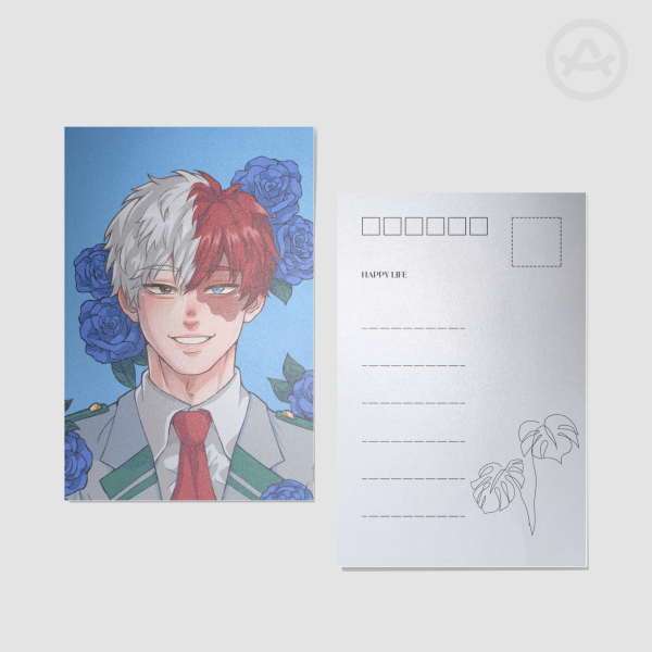 Blooming Blue Shoto Todoroki Postcard