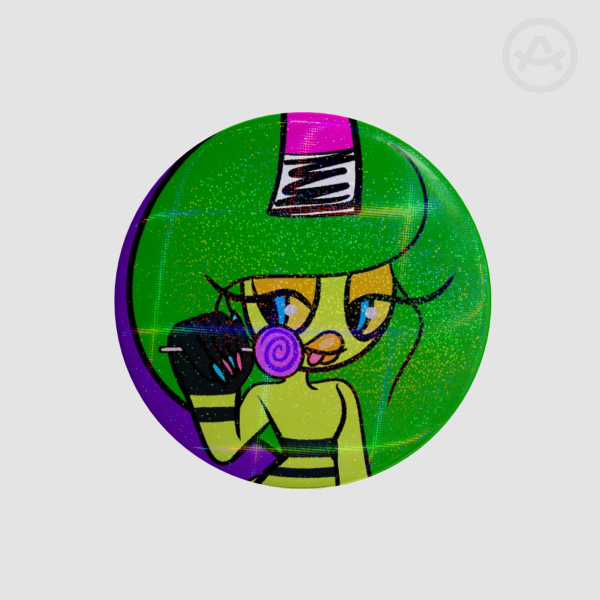 Candy Pop Zeena (Sonic Lost World) Glitter Button Pin