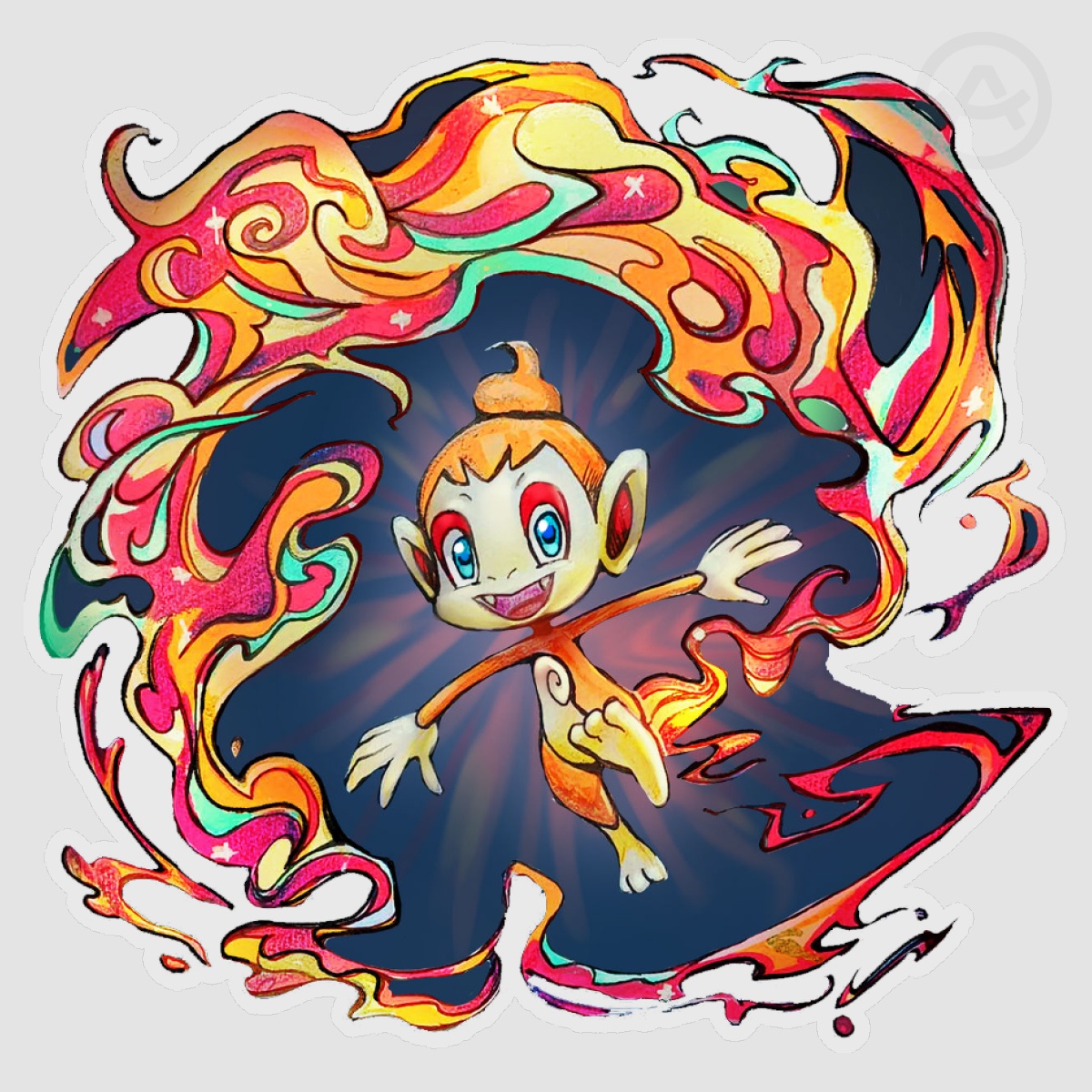 Chimchar Pokemon Clear Transparent Sticker