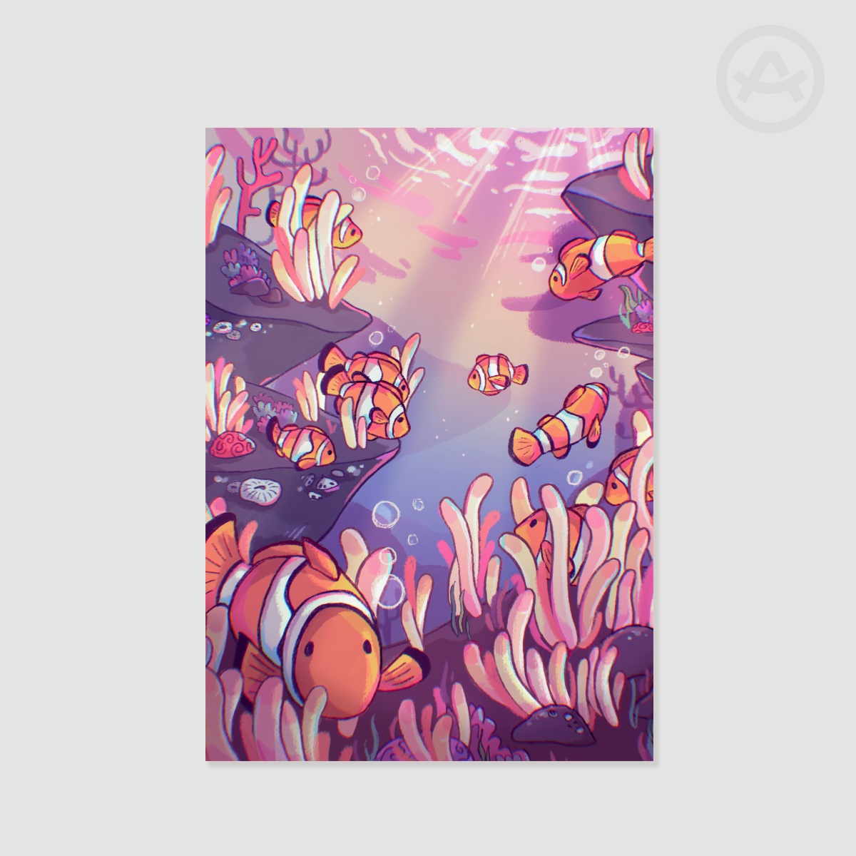 Clownfish in the Coral Reef Print