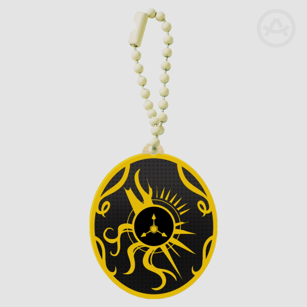 Yellow Sign Wood Keychains