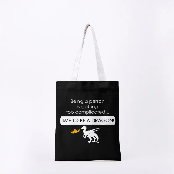 Time to be a dragon - Full-print Canvas Tote Bag