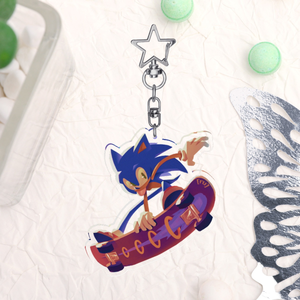 Skateboard Sonic Keychains