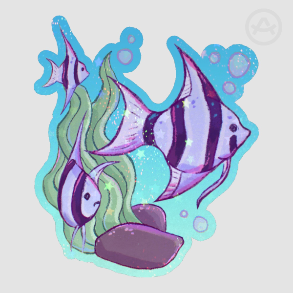 Aquatic Angelfish Sticker