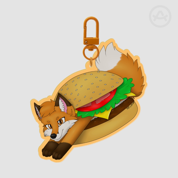 Burger Fox - Acrylic Keychain