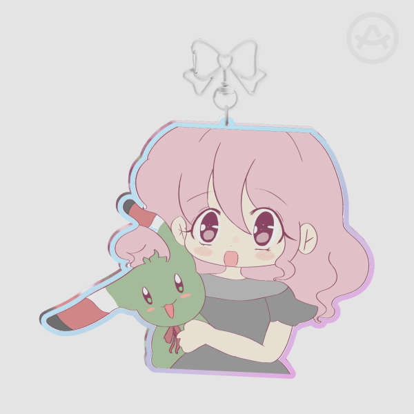 Suzu and Pali-chan holographic keychain