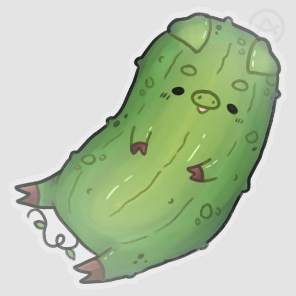 Chonky Pickle Pig Sticker