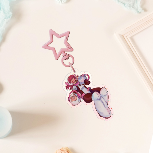 Cute pink Ochacco Uraraka keychain