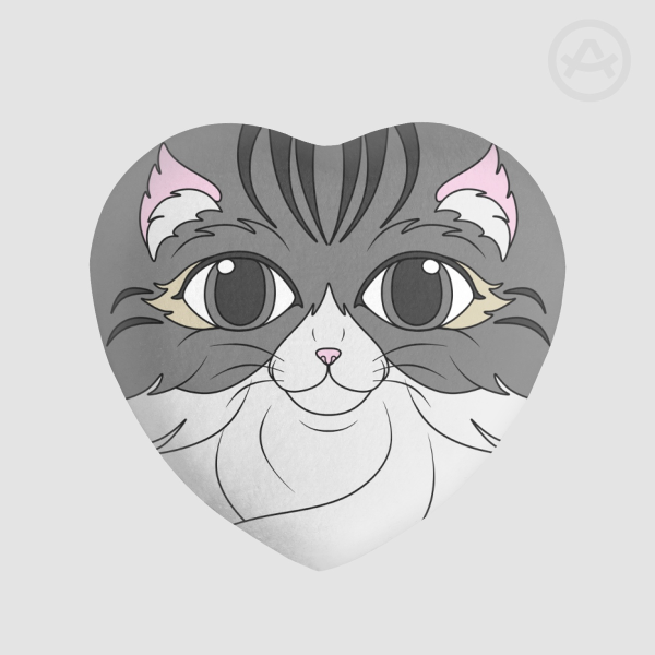 Nyavercold Heart Shape Plush Badge