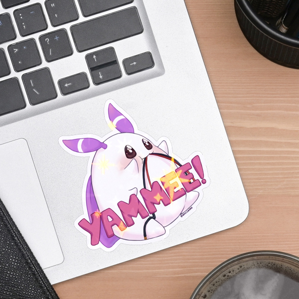 Momo eating cables YAMMEE! Die Cut Stickers