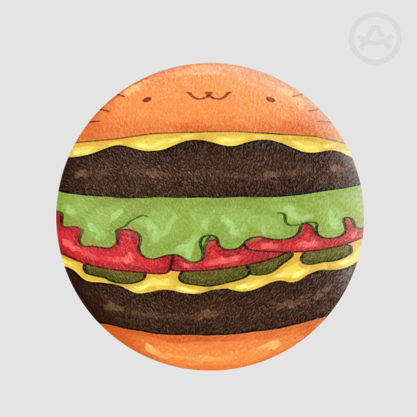 Burger Cat | Plush Badges