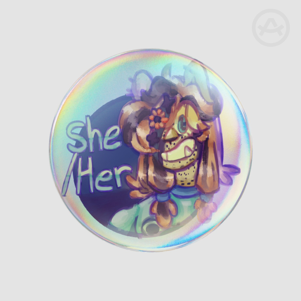 She/her pronouns pin