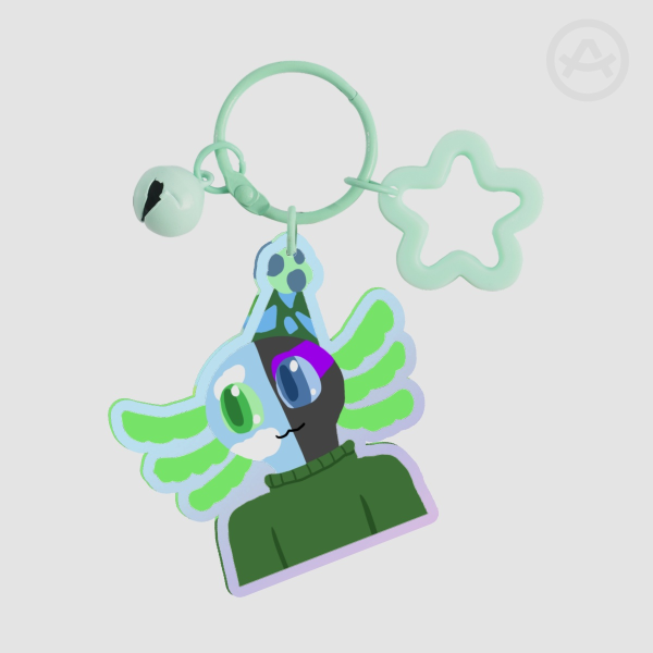 Rockparmesan Fursona Rainbow Acrylic Keychain