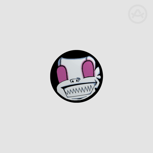 Reverend Meat Face Round Button Pin