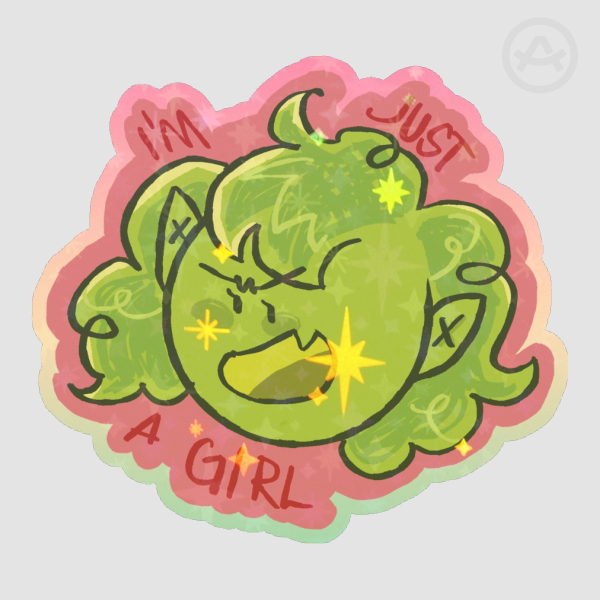 I'm Just a Girl Goblin Sticker
